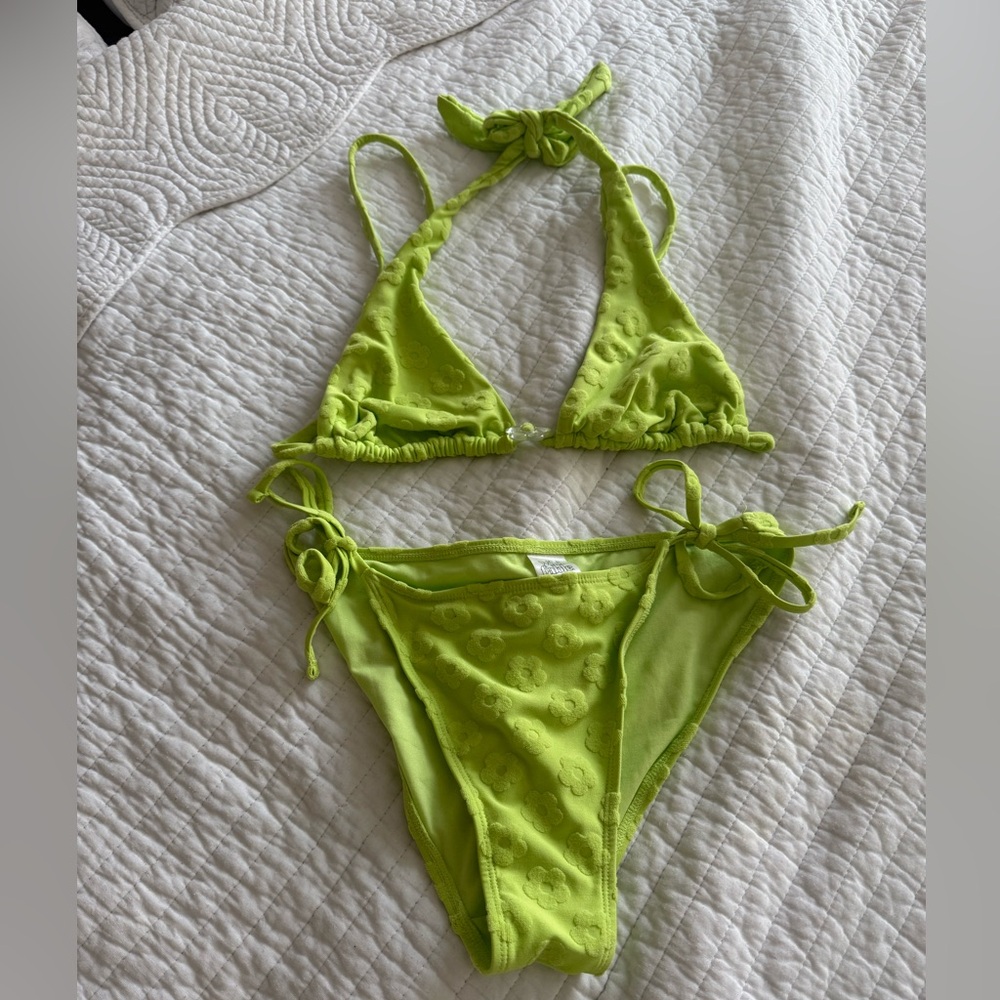 Green terry cloth bikini s/m